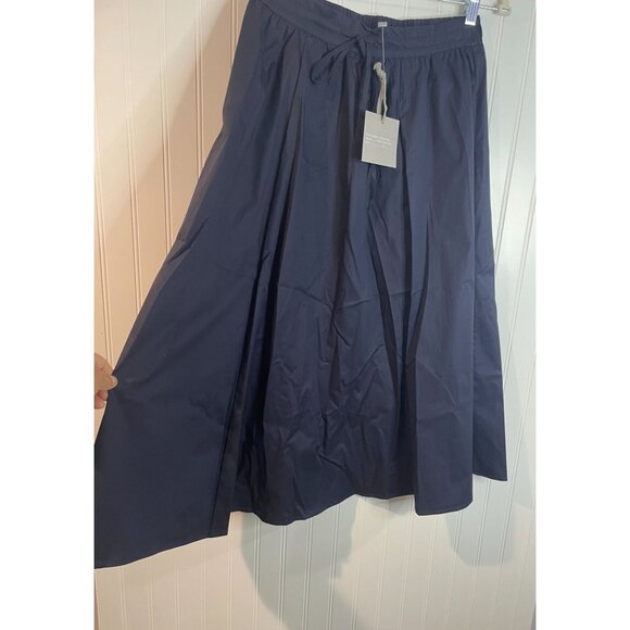 Marled Womens Navy Blue Pleated Midi Skirt With Elastic Waist & Drawstring S - Picture 4 of 13